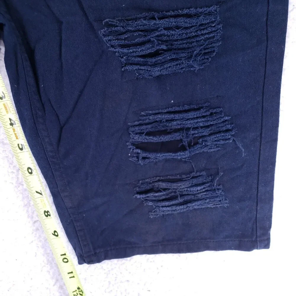 Mao Jean Shorts Denim Cotton Mens SZ 32 Black Straight VTG Baggy 90s Y2K